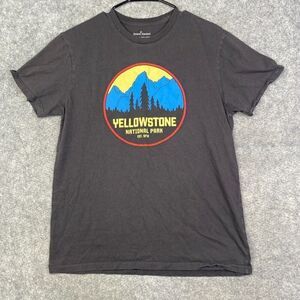 GENERAL STANDARD Men's Graphic T-Shirt Yellowstone National Park Large Faded